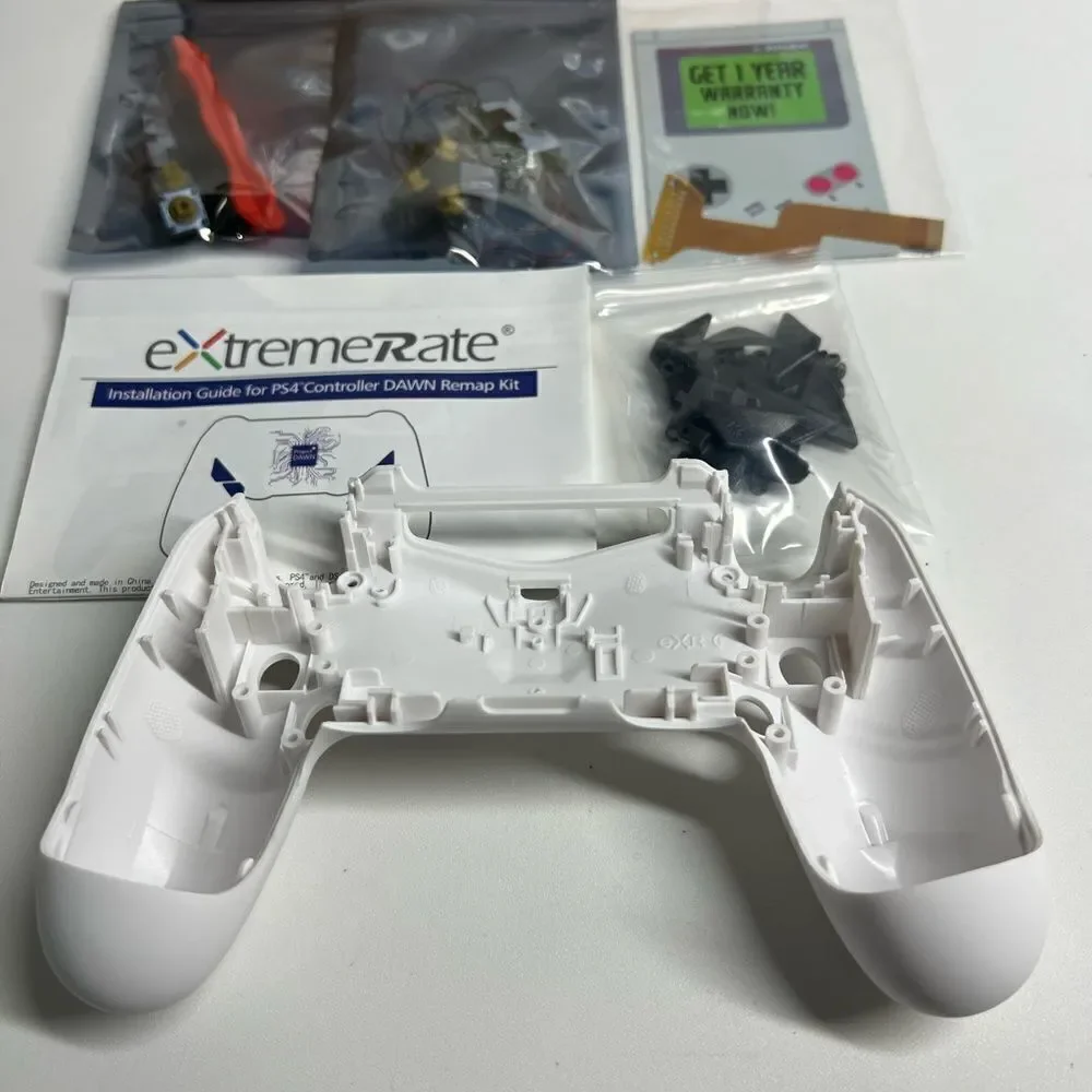 XtremeRate White Dawn Programable Remap Kit for PS4 Controller & 4 Back
